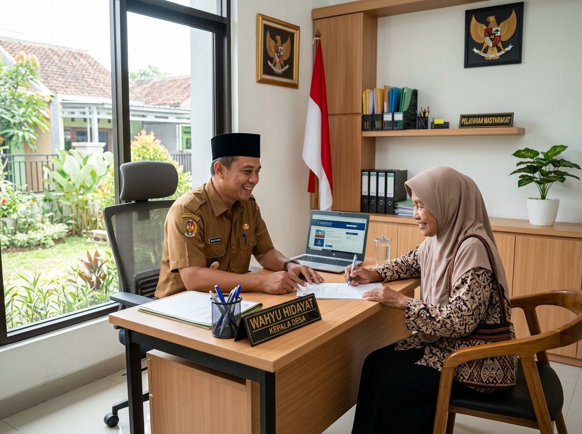 Aparatur desa melayani warga dengan ramah